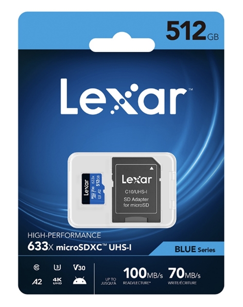 Lexar Prof 512GB 633X MicroSDHC